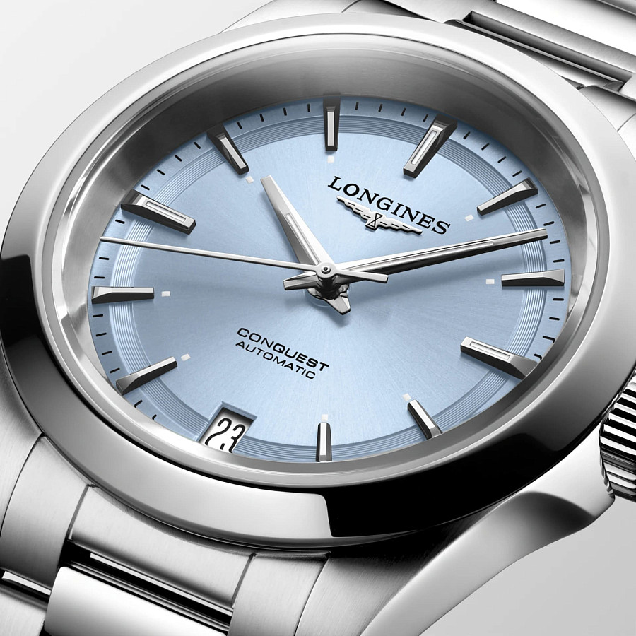 Часы Longines Conquest L3.430.4.92.6 — женские, серебристый