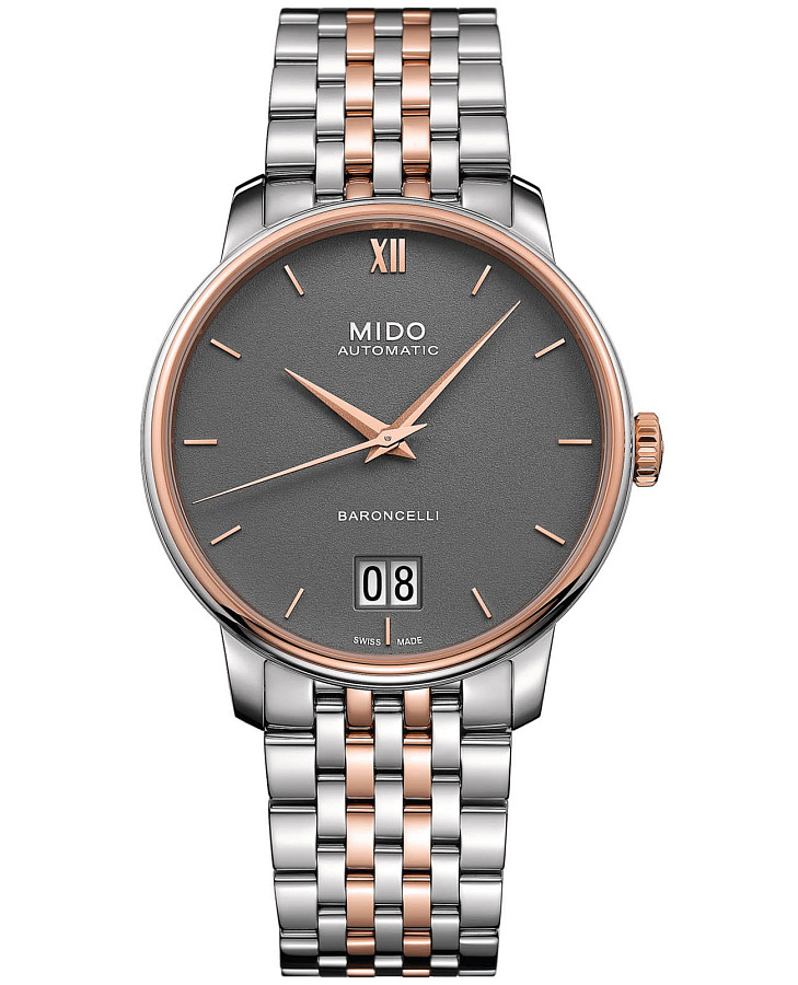 Часы Mido Baroncelli Big Date M027.426.22.088.00 — мужские, серый