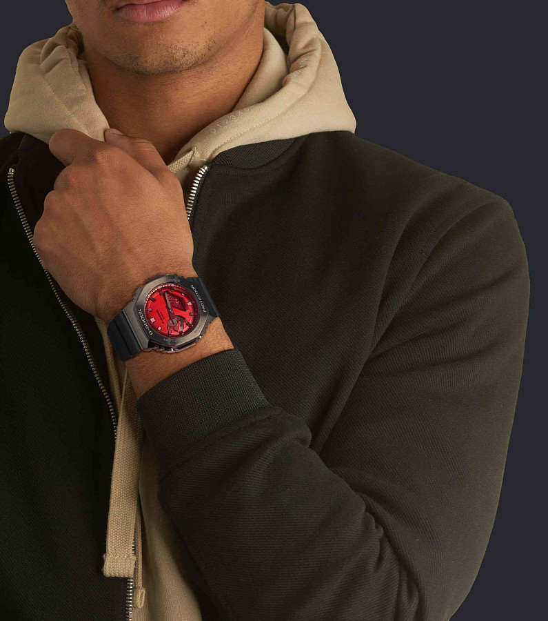 Часы Casio G-Shock GM-2100B-4ADR (GM-2100B-4A) — электронные, сталь металл пластик