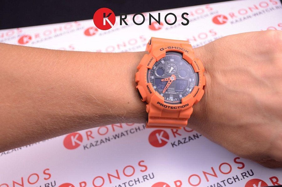 Часы Casio G-Shock GA-100L-4A — пластик, Япония