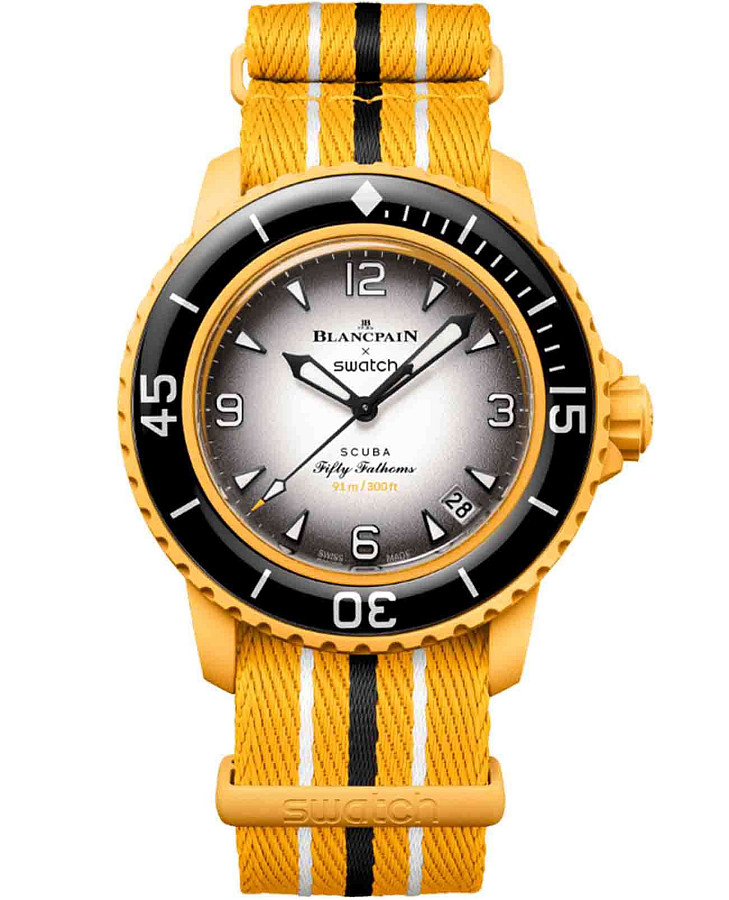 Часы Swatch x Blancpain Pacific Ocean SO35P100C — мужские, серый