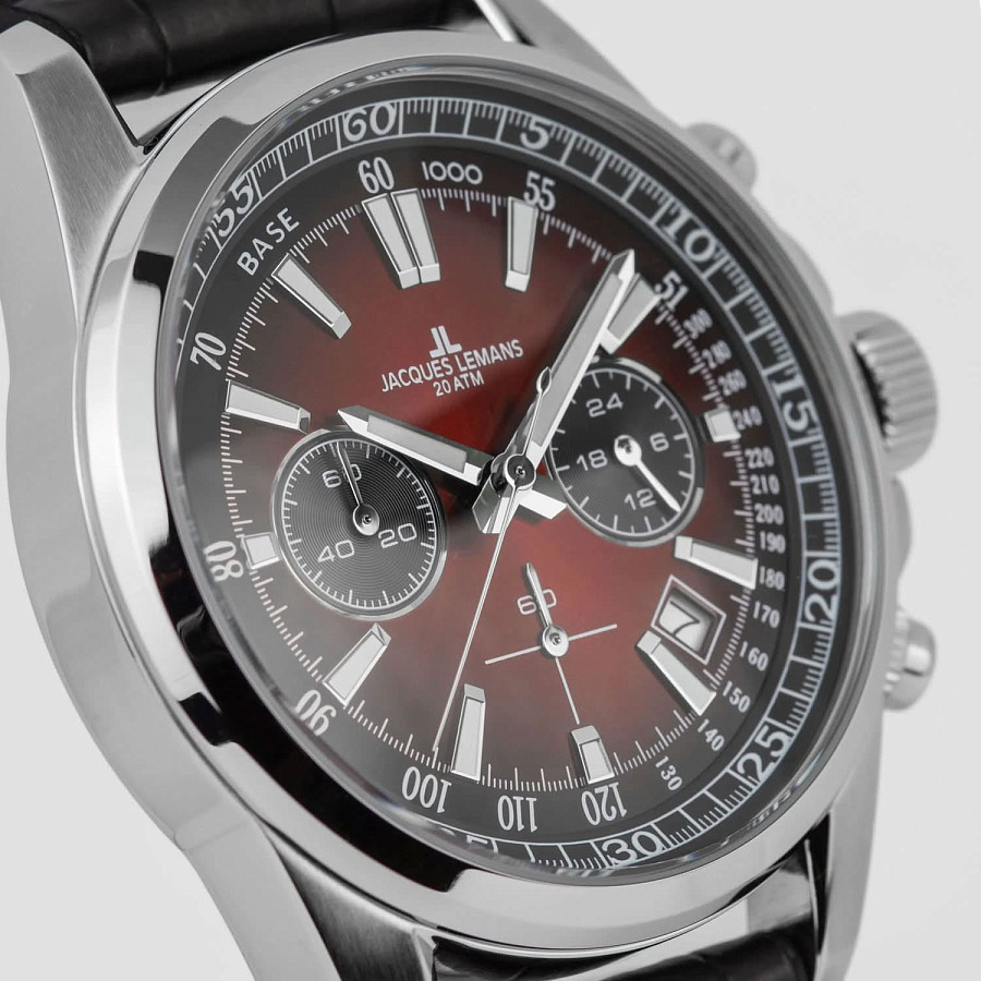 Часы Jacques Lemans Liverpool 1-2117ZP — кожа + силикон, мужские