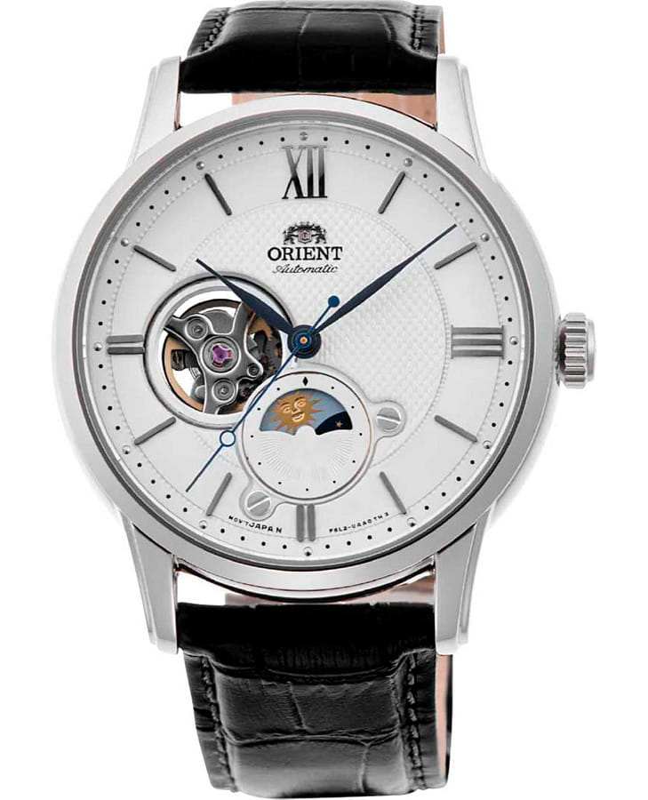 Часы Orient Sun & Moon RA-AS0011S (RN-AS0011S) — мужские, антрацитовый