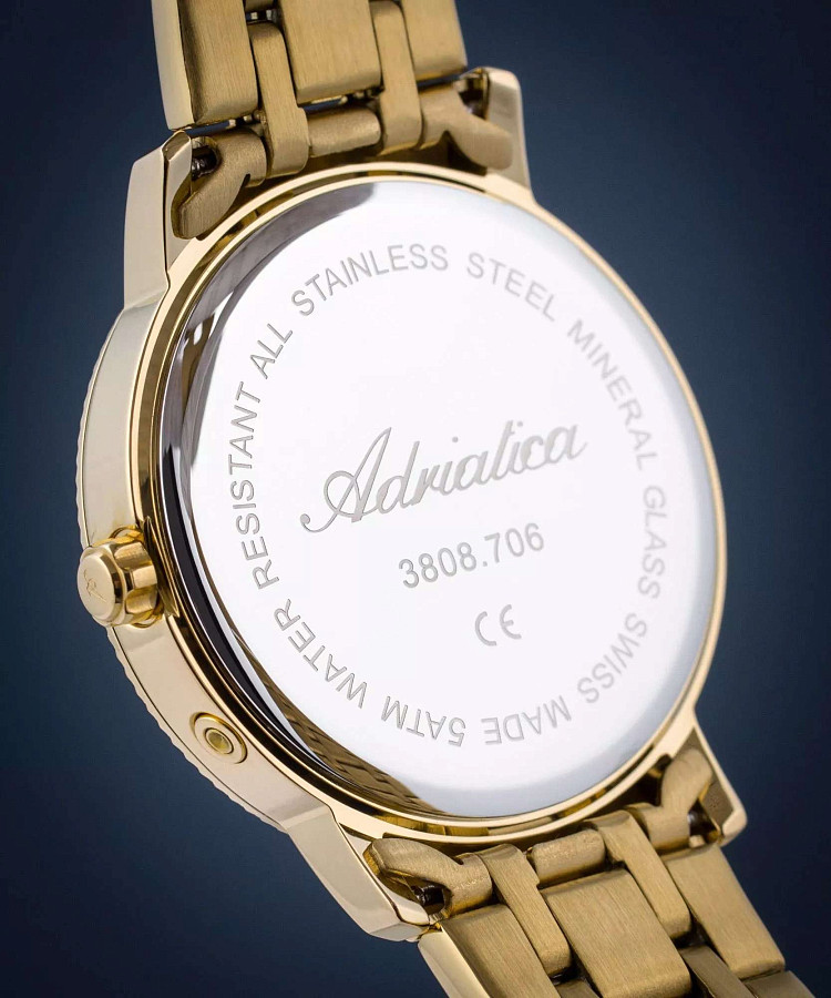 Часы Adriatica Moonphase A3808.1117QF — кварцевые, сталь металл
