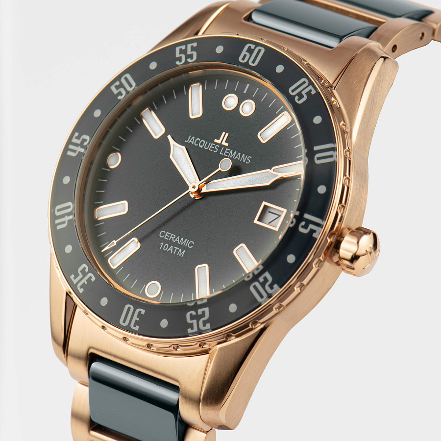Часы Jacques Lemans High Tech Ceramic 42-12H — сталь + pvd + керамика, женские
