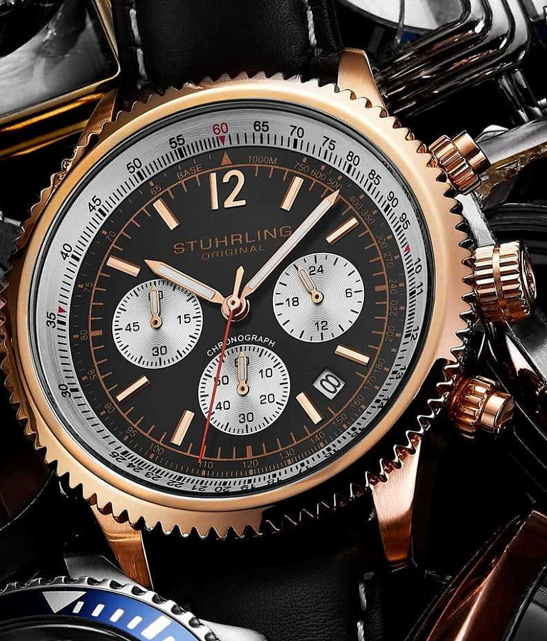 Часы Stuhrling Monaco 4015.3 — кварцевые, сталь металл