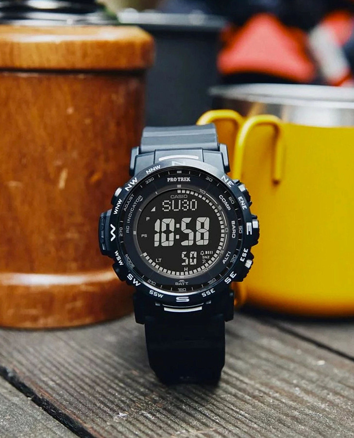 Часы Casio Pro Trek PRW-35Y-1BDR (PRW-35Y-1BER) — мужские, черный