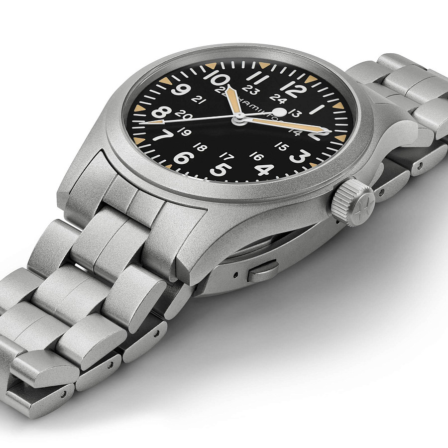 Часы Hamilton Khaki Field Mechanical 42mm H69529133 — мужские, нержавеющая сталь