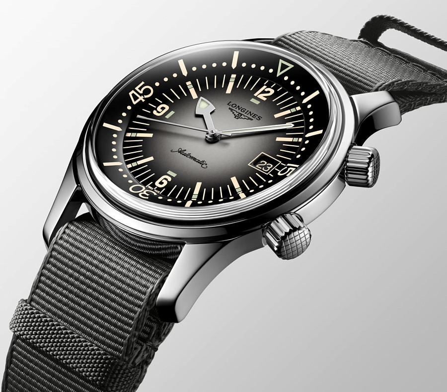 Часы Longines Legend Diver Watch L3.774.4.70.2 — мужские, серый