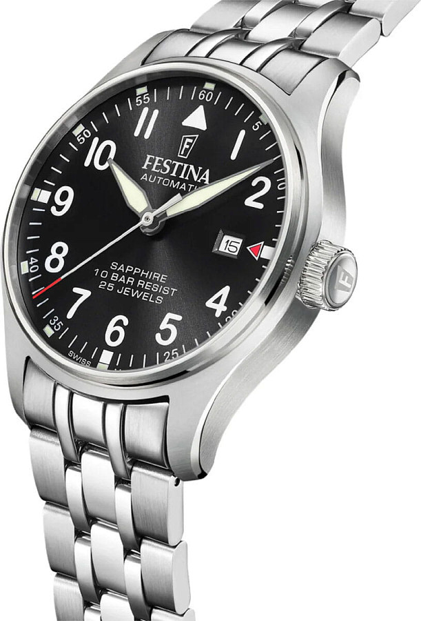 Часы Festina Swiss Made F20151/D — механические, металл сталь