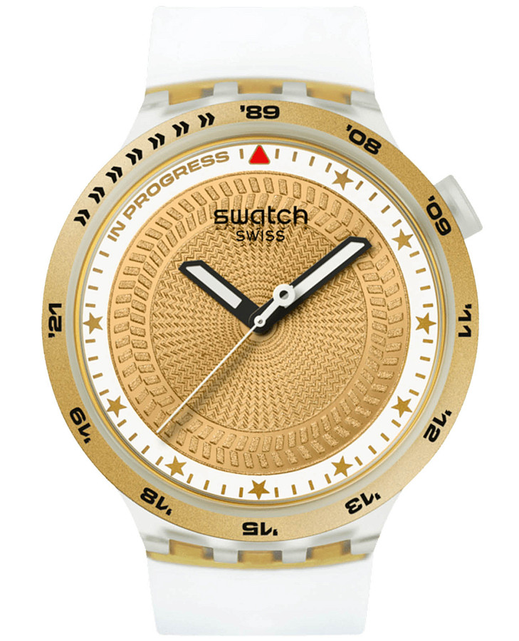Часы Swatch Big Bold Biosourced Standard SB05K105 — мужские, золотой