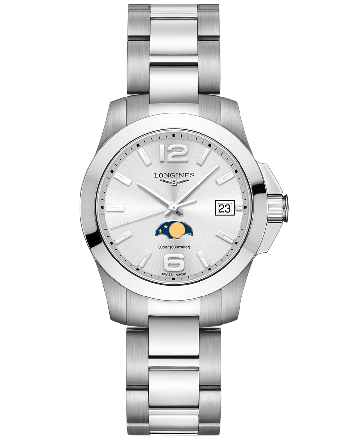 Часы Longines Conquest L3.381.4.76.6 — женские, серебристый