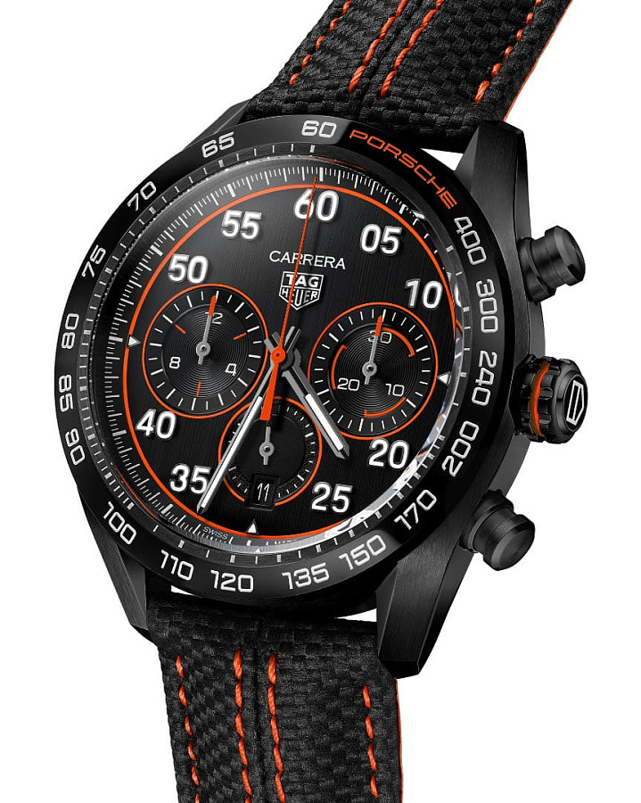 Часы TAG Heuer Carrera X Porsche Orange Racing CBN2A1M.FC6526 — механические, сталь металл