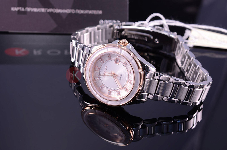 Часы Casio Sheen SHE-4045SG-7A — кварцевые, металл сталь