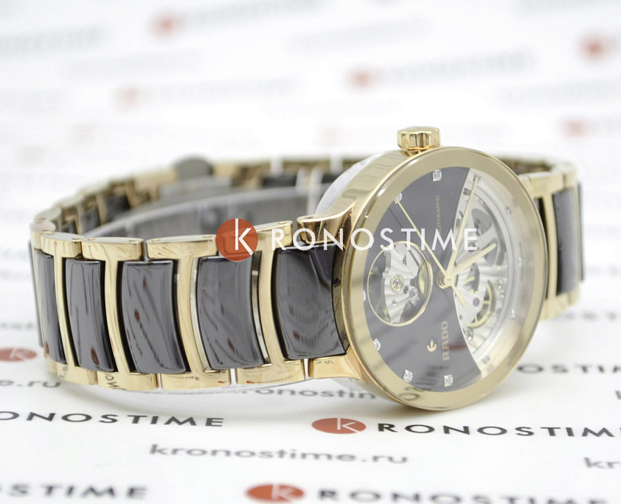 Часы Rado Centrix Automatic Diamonds Open Heart R30248712 — коричневый, сталь металл