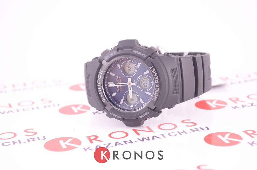 Часы Casio G-Shock AWG-M100SB-2A — мужские, электронные