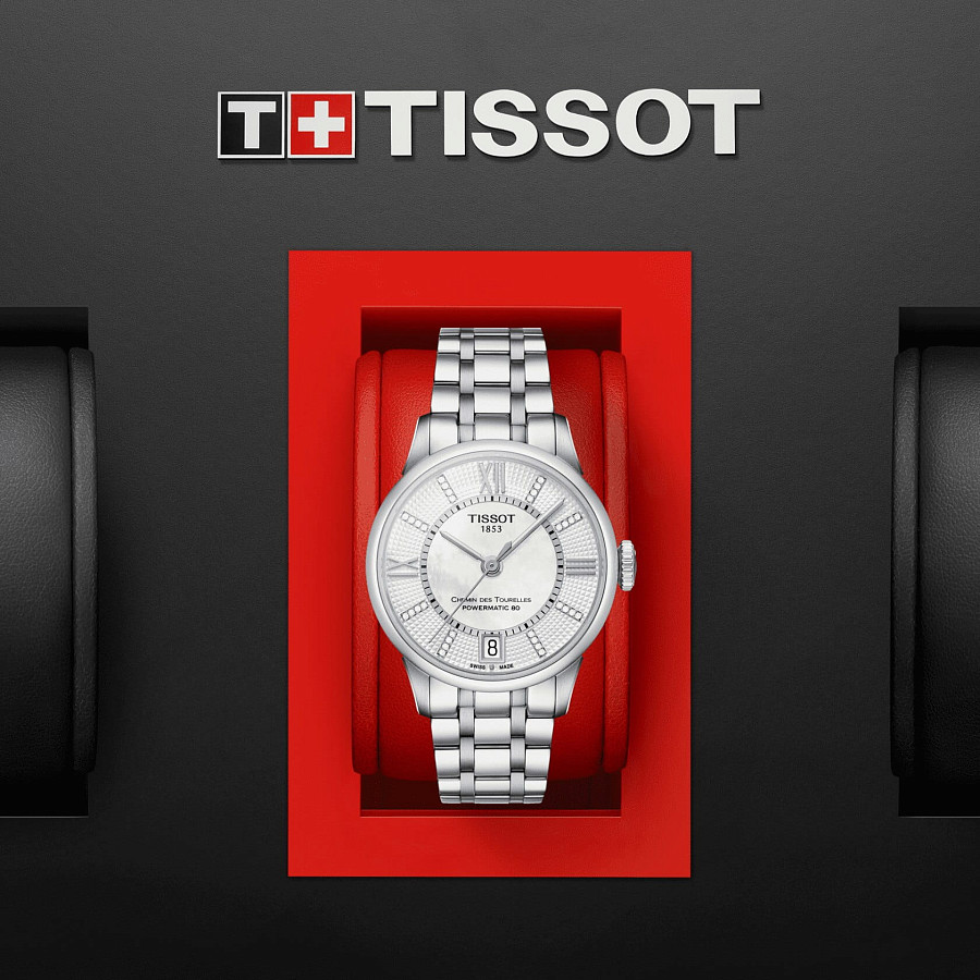 Часы Tissot Chemin des Tourelles Powermatic 80 Lady T099.207.11.116.00 — нержавеющая сталь, женские