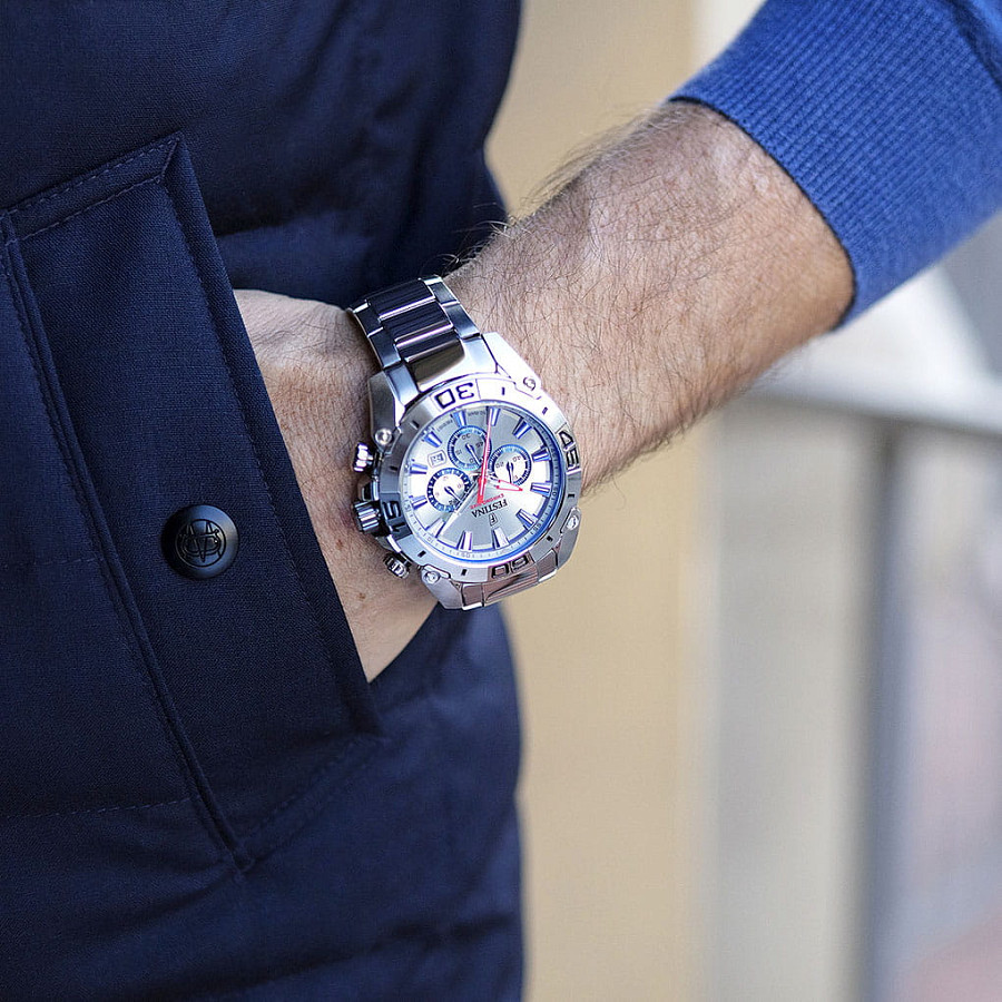 Часы Festina Chrono Bike F20543/1 — кварцевые, сталь металл