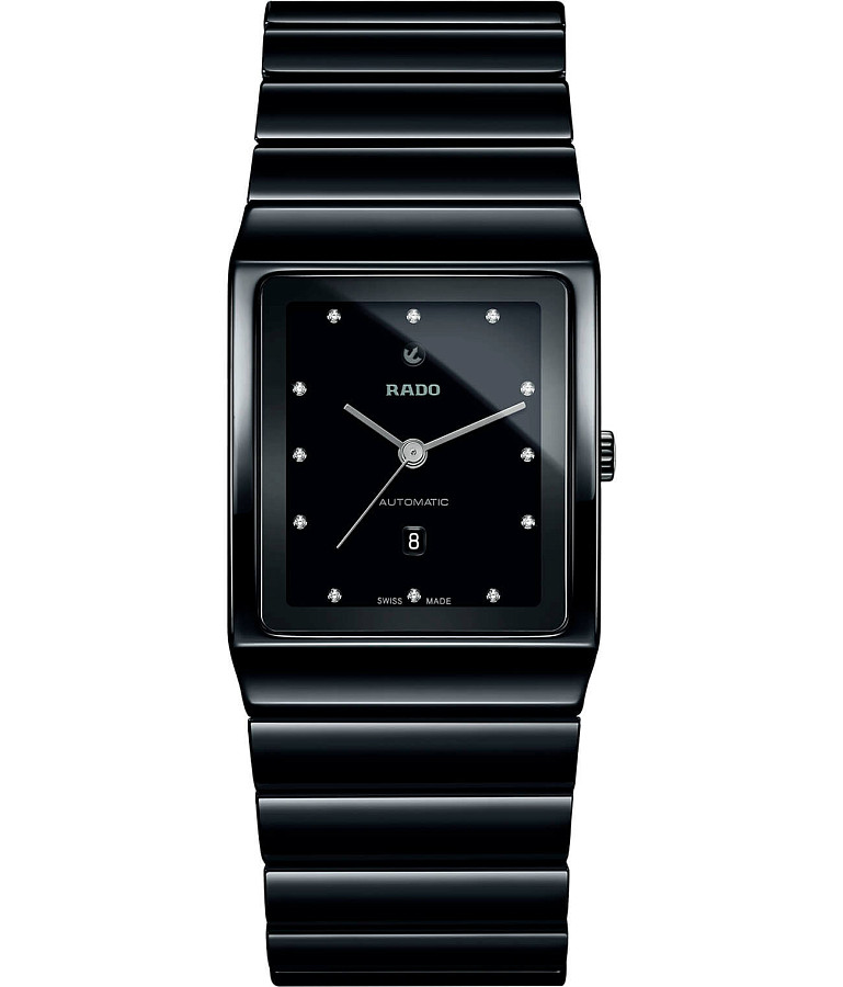 Часы Rado Ceramica Automatic Diamonds R21807702 — мужские, черный