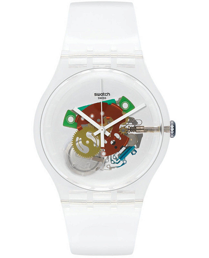 Часы Swatch New Gent Lacquered SUOK111 — мужские, прозрачный