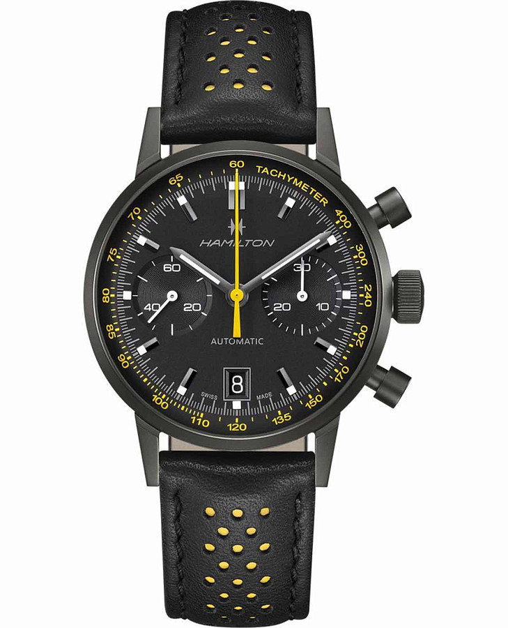 Часы Hamilton American Classic Intra-matic Autochrono Full Black H38446731 — мужские, черный