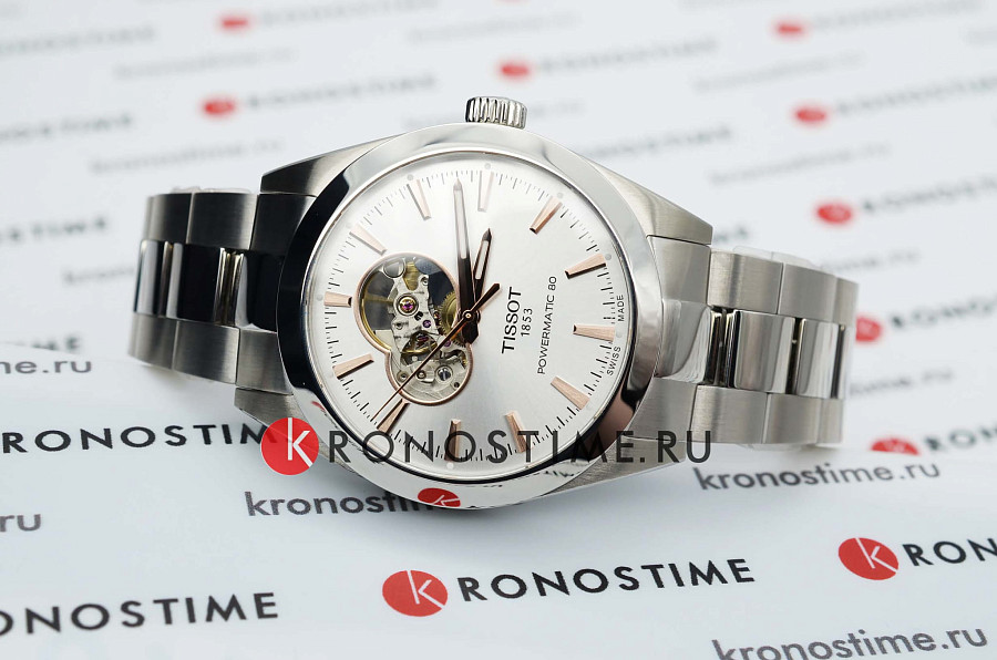 Часы Tissot Gentleman Powermatic 80 Silicium T127.407.11.031.01 — мужские, серебристый