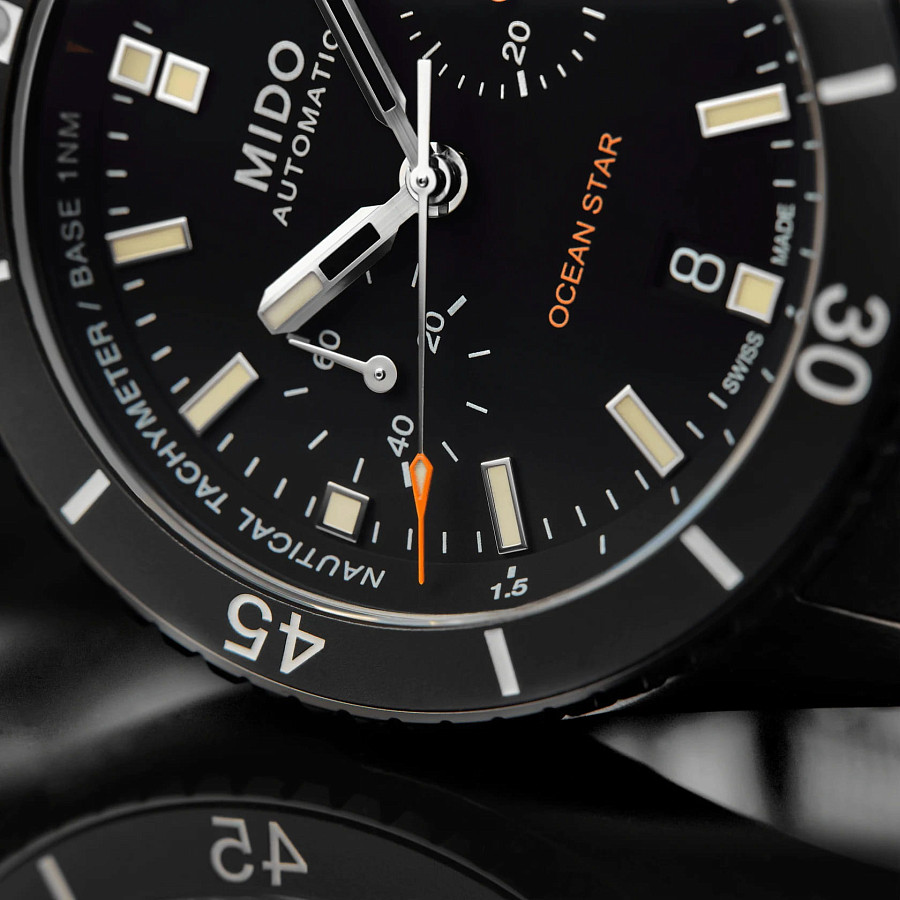 Часы Mido Ocean Star Chronograph M026.627.37.051.00 — черный, металл сталь
