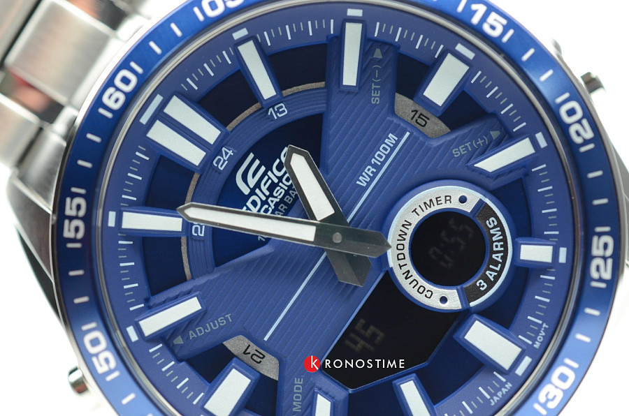 Часы Casio Edifice EFV-C100D-2AVDF (EFV-C100D-2A) — синий, сталь металл