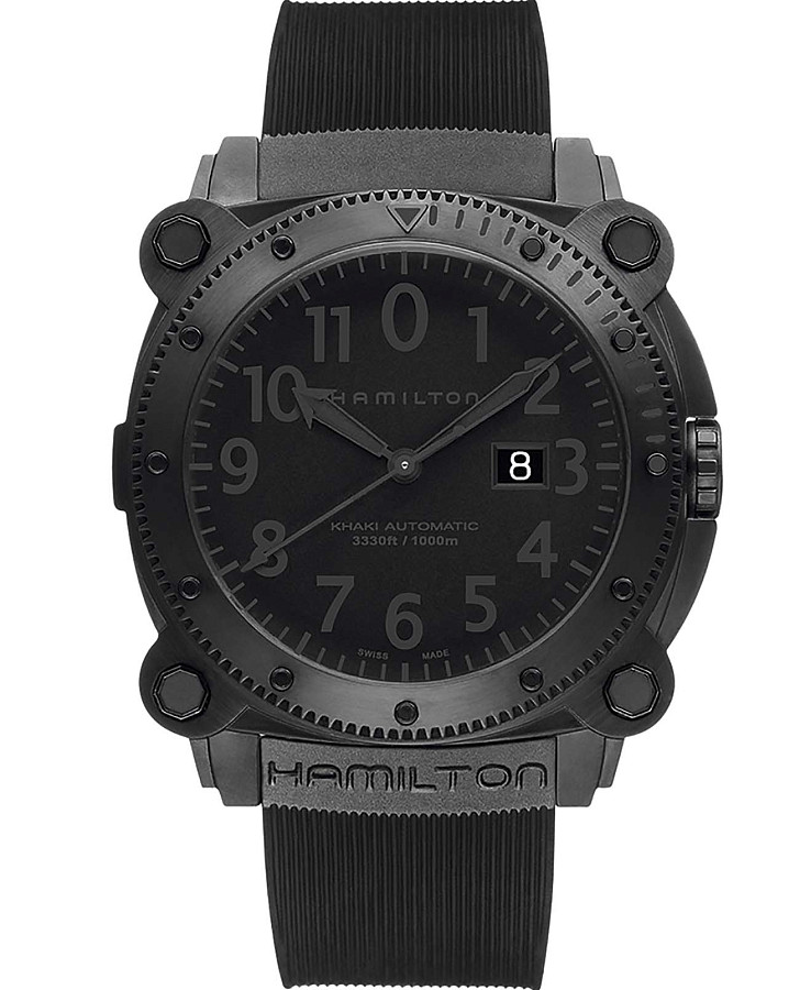 Часы Hamilton Khaki Navy BeLOWZERO 1000m Auto H78585333 — мужские, черный