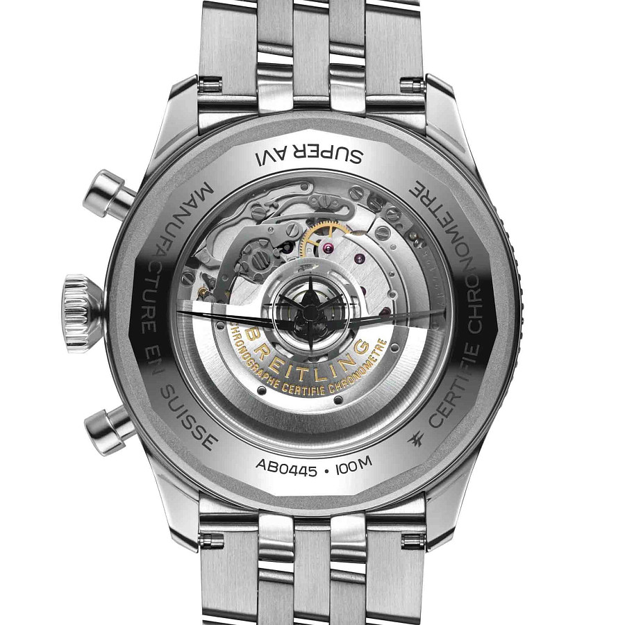 Часы Breitling Classic AVI Super AVI B04 Chronograph GMT 46 AB04452A1L1A1 — нержавеющая сталь, мужские