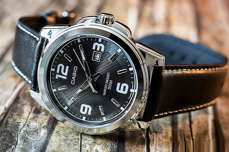 Часы Casio MTP-1314PL-8A — мужские, кожаный