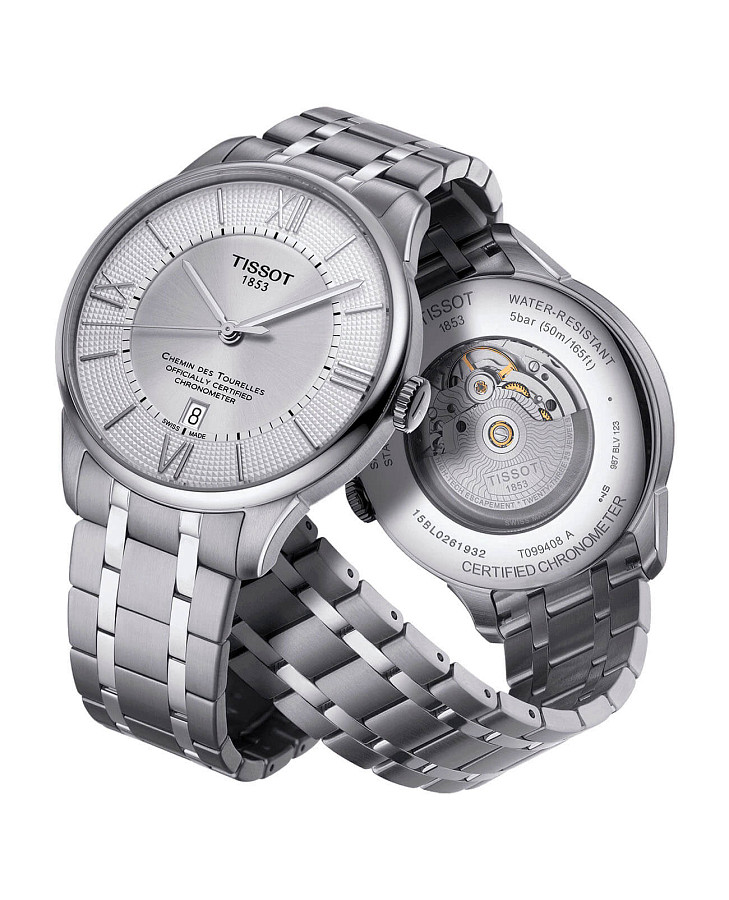 Часы Tissot Chemin des Tourelles COSC T099.408.11.038.00 — сталь металл, Швейцария