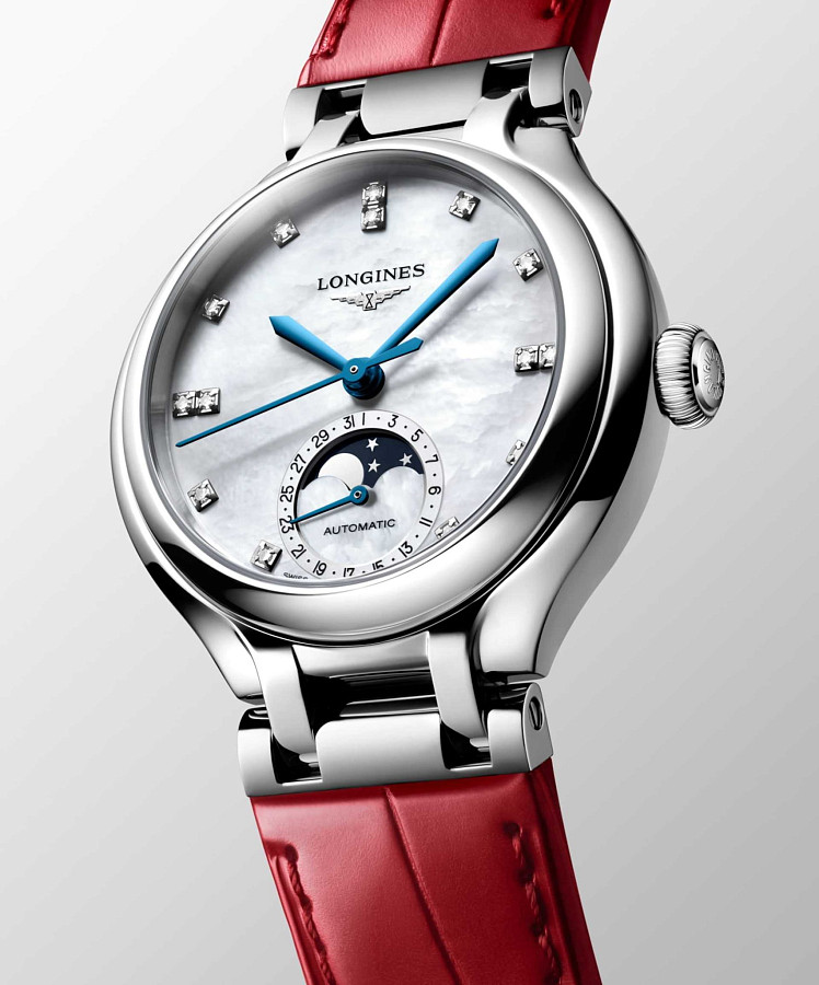 Часы Longines Elegance PrimaLuna Moonphase L8.126.4.87.2 — кожаный, женские