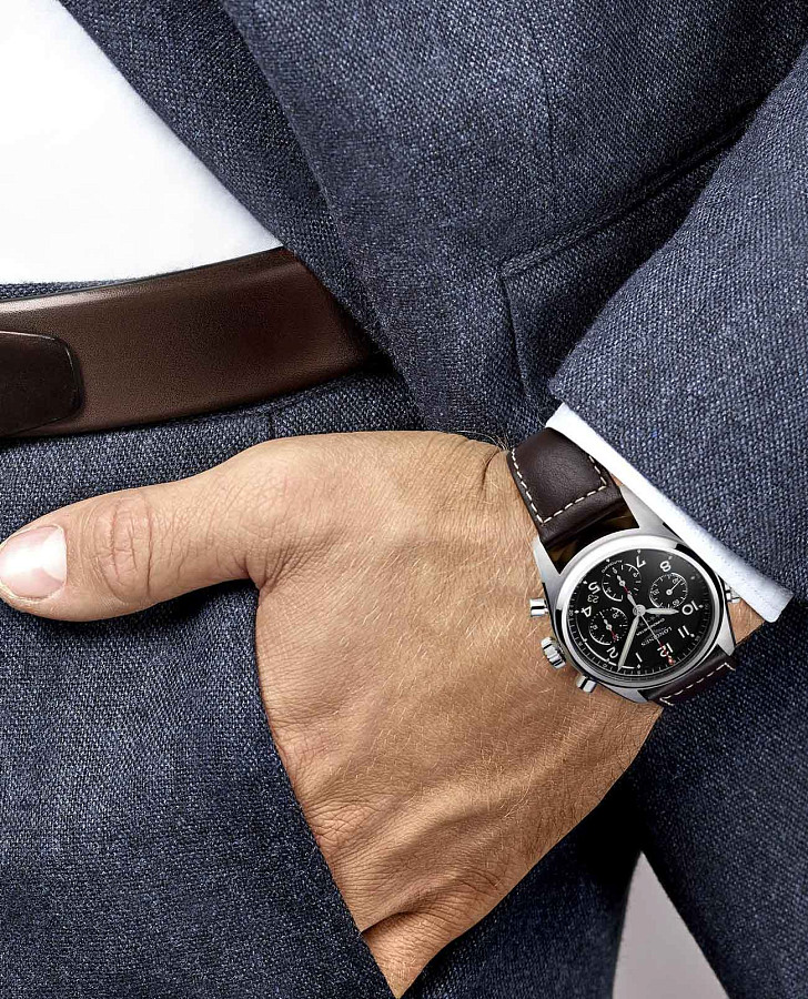 Часы Longines Spirit L3.820.4.53.0 — кожаный, мужские