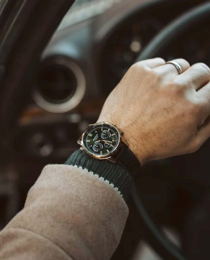 Часы Casio Edifice EFR-575CL-3A — кожаный, мужские