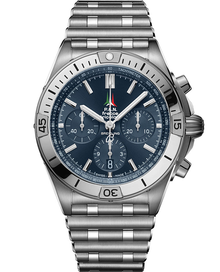 Часы Breitling Chronomat B01 42 Frecce Tricolori Limited Edition AB01344A1C1A1 — мужские, синий