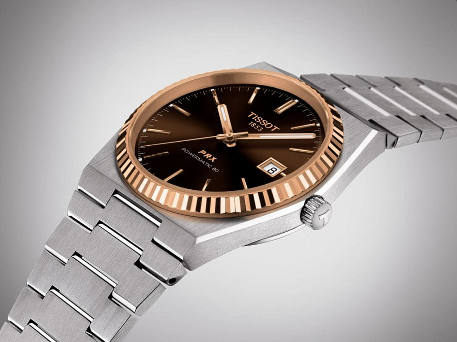 Часы Tissot PRX Powermatic 80 Steel & 18k Gold T931.407.41.291.00 — нержавеющая сталь, мужские