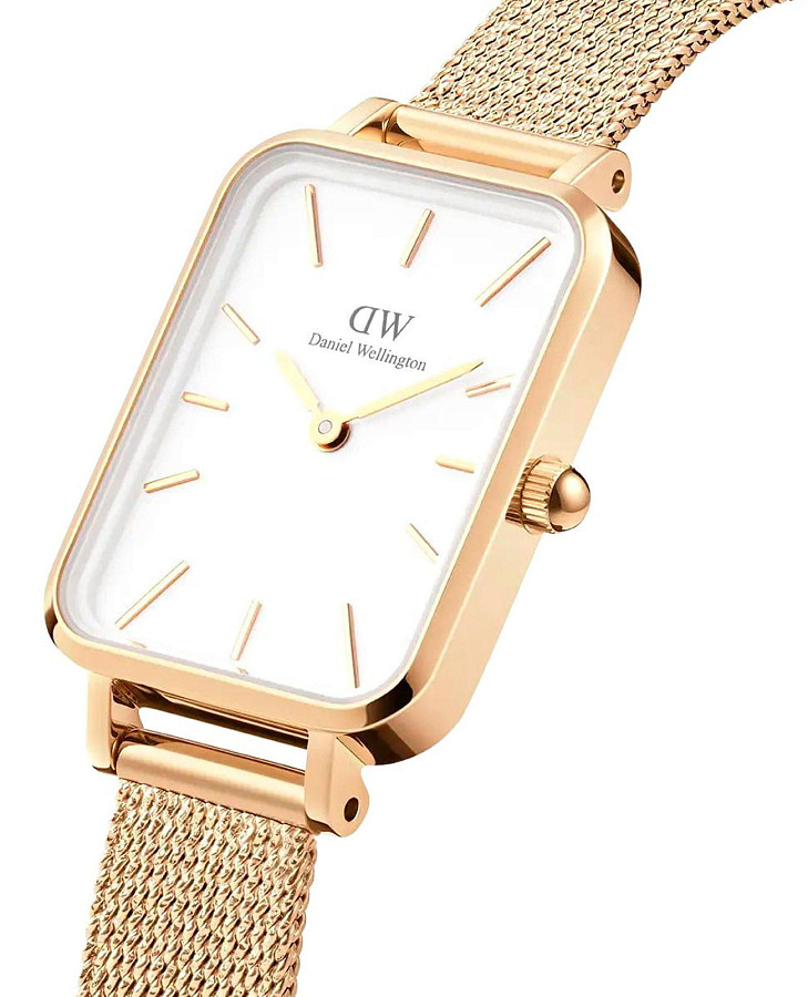 Часы Daniel Wellington Quadro Pressed Evergold DW00100556 — женские, сталь c pvd покрытием