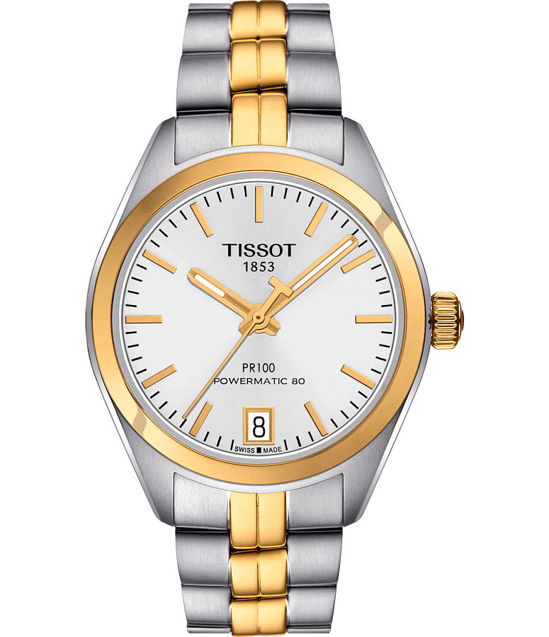 Часы Tissot PR 100 Powermatic 80 Lady T101.207.22.031.00 — женские, белый