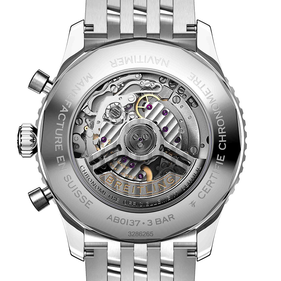 Часы Breitling Navitimer B01 Chronograph 46 AB0137241L1A1 — механические, сталь металл