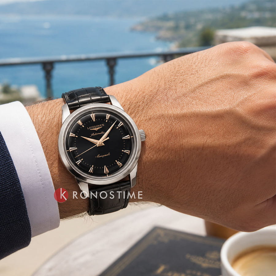 Часы Longines Conquest Heritage L1.650.4.52.0 — механические, сталь металл
