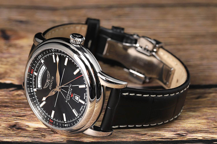 Часы Aviator Douglas Day-Date V.3.20.0.142.4 — кожаный, мужские