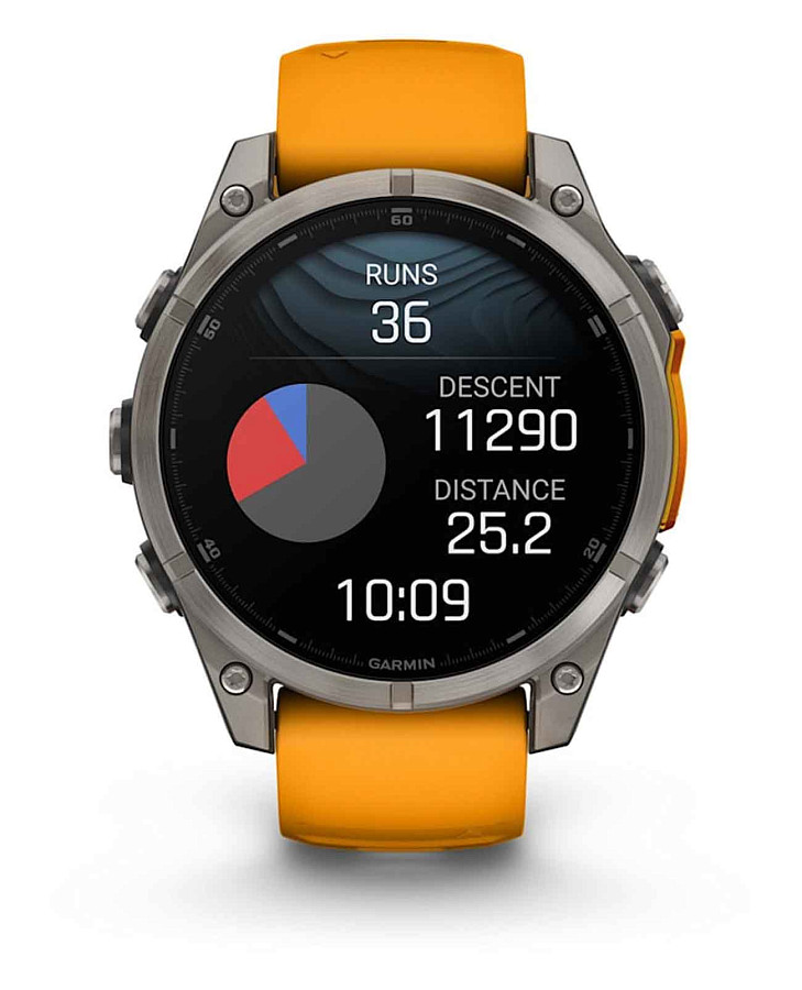 Часы Garmin Fenix 8 47mm Amoled Sapphire Titanium Orange 010-02904-11 — металл сталь пластик