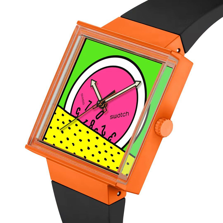 Часы Swatch Square Bioceramic Standard SO34Z101 — кварцевые, биокерамика