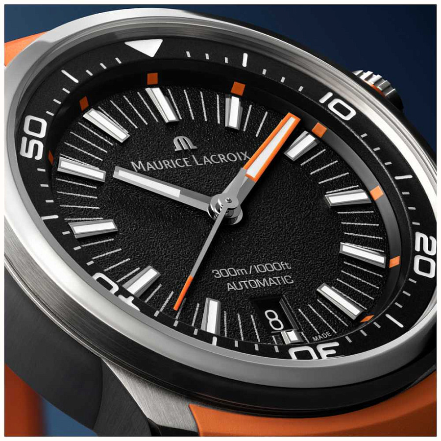 Часы Maurice Lacroix Pontos s diver PT6248-SS00L-330-J — каучук, мужские
