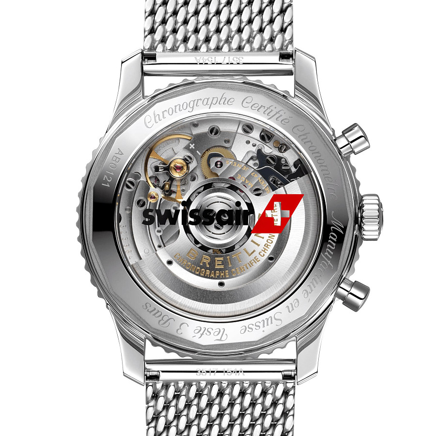 Часы Breitling Navitimer B01 Chronograph 43 Swissair AB01211B1B1A1 — нержавеющая сталь, мужские