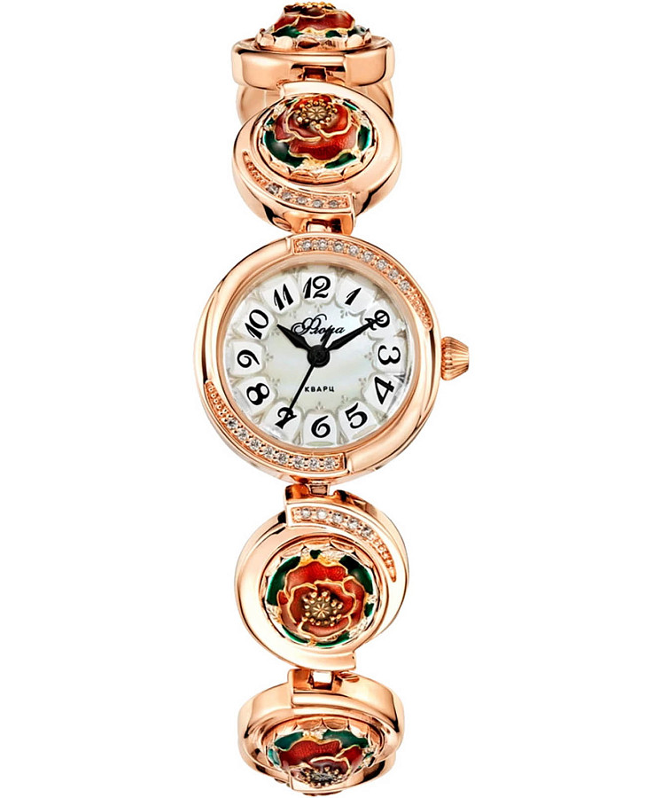 Часы УЧЗ Flora 1138S4-B8B1 Мак-2 — женские, перламутровый