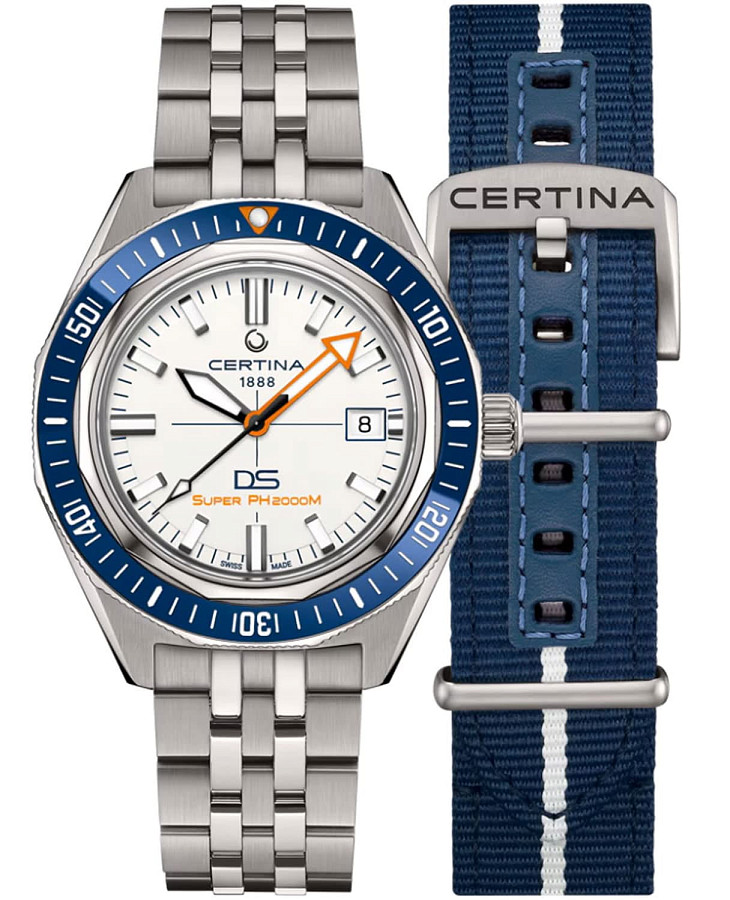 Часы Certina DS SUPER PH2000M C050.607.44.011.02 — мужские, белый