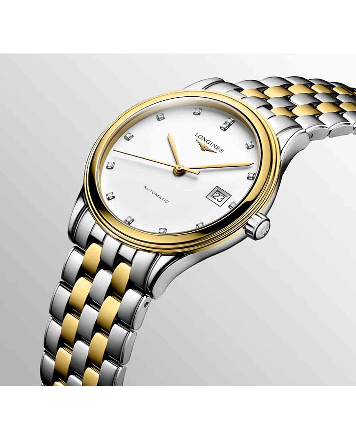 Часы Longines Flagship L4.974.3.27.7 — мужские, сталь c pvd покрытием