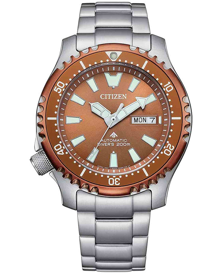 Часы Citizen Promaster NY0164-65X — мужские, коричневый